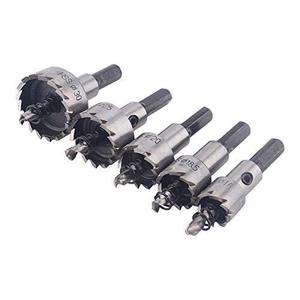 5Pcs 16-30mm 5/8-Inch to 1-3/16 Inch HSS Hole Saw Cutter, Drill Bits Set Heavy Duty Tool Kit for Stainless Steel, Aluminum Alloy, Plastic and Wood