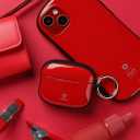 iFace First Class Case [Compatible with AirPods Pro]  Cute Shockproof Hybrid Dual Layer [Hard Cover + Bumper] Keychain Protective Case [Drop Tested]  Red