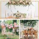 Over The Table Rod Stand with Clamps Adjustable 31"-110'' Length 31"-64" Height Gold Table Balloon Arch Stand with Storage Bag, Metal Decorating Rod Hanging