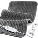 Heating Pad for Back Pain and Cramp Relief, Extra Large 18" x 38" Size Electric Heating Pad for Shoulder Neck Pain with 6 Temperature Level and 6 Timer Settings Auto Shut Off