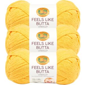 Lion Brand Yarn - Feels Like Butta - 3 Pack (Yellow) Lion Brand Yarn - Feels Like Butta - 3 Pack (Yellow)