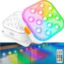 2025 Update Pool Lights for Inground Pool,Rechargeable Submersible LED Light, Pond Led Underwater IP68 Waterproof Hot Tub Lights 16 Color 6 Mode with Remote-2 Pack