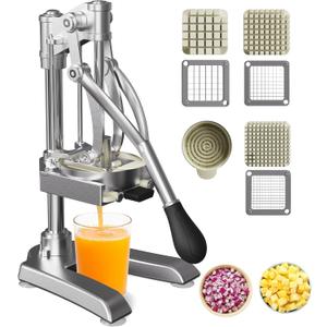 2-in-1 Commercial Manual Juicer & Vegetable Chopper, 3 Blades