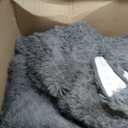 Large Smoky Grey Fluffy 9x11 Area Rugs for Living Room Clearance