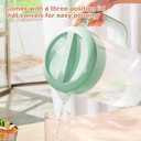 2Pcs Plastic Pitcher with Lid Large Clear Water Carafe Jug Ice Tea Pitcher Lemonade Juice Beverage Jar with Strainer Cover Handle Measurements for Hot Cold Coffee Drink (Green,1 Gallon/4L)