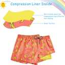 Cozople Boys Swim Trunks Compression Liner Swim Shorts Quick Dry Bathing Suit with Boxer Brief Swimwear 2-20T (4T, Banana)