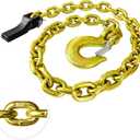 Grade 80 Trailer Safety Chain 36 Inch with 5/16'' Clevis Snap Hook and Retainer | 21,000 lbs Break Strength | Transport Chain for Towing (Yellow)