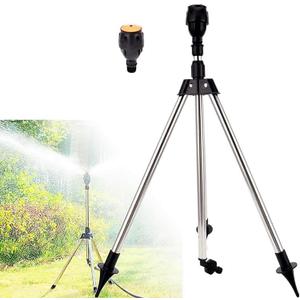 2023 New Rotating Tripod Sprinkler W/Tripod Rotation Water Spray, 360 Degree Automatic Rotating Sprinkler, Telescoping Tripod Automatic Rotating Sprinkler for Large Area Yard Garden Lawn (A Set)