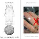 3 x Protective Case for LABUBU The Monsters Exciting Macaron, Display Stand Acrylic Case Cover Accessories with Silicone Strap White - Standing Case, Clear