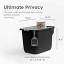 IRIS USA Cat Litter Box Large Top Entry with Lid, Enclosed Litter Box with Litter Catching Lid & Scoop, Covered Cat Litter Box Enclosure for Privacy, High Sided, Black/Gray