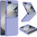 Z Flip 6 Liquid Silicone Case for Samsung Galaxy Z Flip6 5G, Slim Case for Women, Soft Gel Rubber Ultra Thin Cases Silky Touch Anti-Scratch Shockproof Protective Cover for Samsung Z Flip 6 5G (Purple)