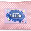 Toddler Pillow & Pillowcase, Hypoallergenic, Made in USA, Soft & Breathable, Ideal for Naps, Bed, Daycare and Travel, for Boys and Girls Ages 2+, Pink Polka Dot