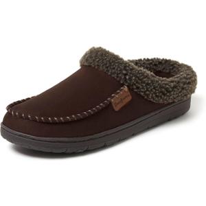 Dearfoams Men’s Brendan Indoor/Outdoor Breathable Memory Foam Clog House Shoe with Wide Widths Slipper size 9-10 Coffee