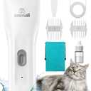 oneisall Cat Clippers for Matted Hair, Quiet Cat Grooming kit, Cordless Pet Shaver for Long Hair, Waterproof Pet Hair Trimmer Clippers(White)