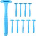Pack of 10 Plastic Portable Pedicure Scraper, Dead Skin Heel Calluses Feet Remover for Cracked Heels, Blue, 5 * 1.65 * 0.7inch