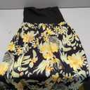 Strapless Dresses for Women Summer Sundress Casual Floral Beach Coverups Dress.(Black Yellow Flowers,M)