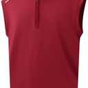 Rouen Mens Vests Outerwear Lightweight Moisture Wicking Midlayer Sleeveless Sports Golf Quarter Zip Pullover Mens Vest Size L