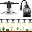 Espird 6-Light LED Grow Light Plant Growing Lamps with Timer, Outdoor Waterproof Grow Light String for Greenhouse, Full Spectrum Grow for Seeding Veg Flowers (7 PCS (6 Lights + 1 Timer))