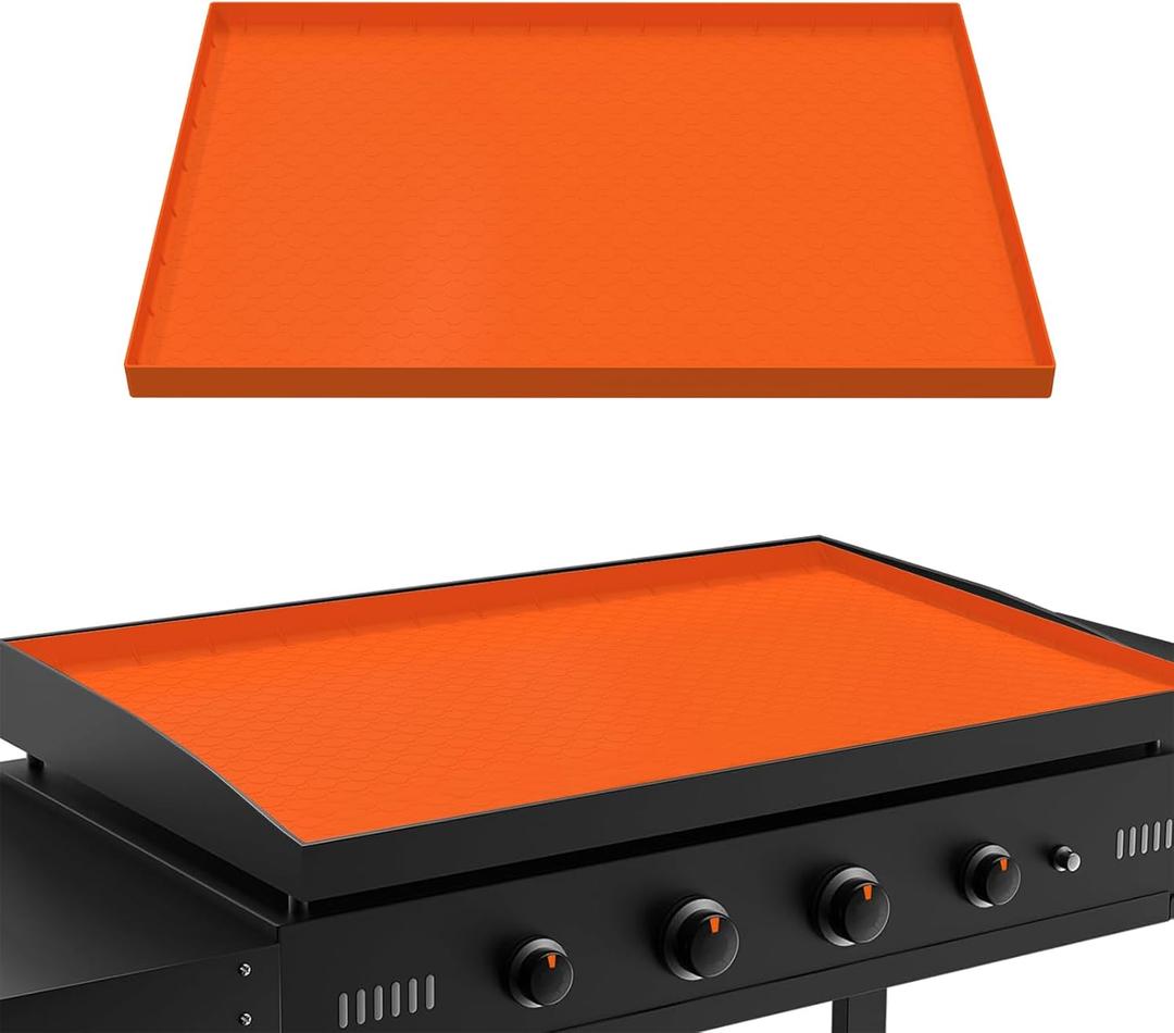36 Inch Silicone Griddle Cover, Heavy Duty Food Grade Griddle Mat for Blackstone Grill Top, Year-round Protective Cover for Keep Surface Clean, Orange