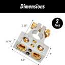InstallGear 0/4/8 or 10 Gauge Battery Terminals with Shims - Positive and Negative - for Battery Pack, Car Battery Terminal, Battery Terminal Connectors, 0 Gauge, 4 Gauge, 8 Gauge, and 10 Gauge Wires
