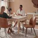 VASAGLE EKHO Collection - Dining Chairs Set of 4, Upholstered Kitchen Chairs, Comfortable Seat, Synthetic Leather with Stitching, Mid-Century Modern, Easy Assembly, with Storage Pocket, Caramel Brown