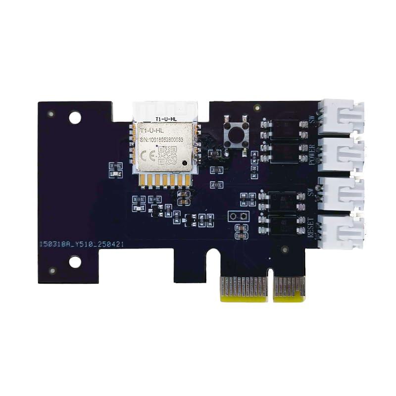 Smart PC Boot Button, WiFi Remote Power On/Off Switch for Desktop Computer, No Wiring Needed, Tuya APP/Voice Control, Timer & Child Lock, Compatible with Alexa Google Home