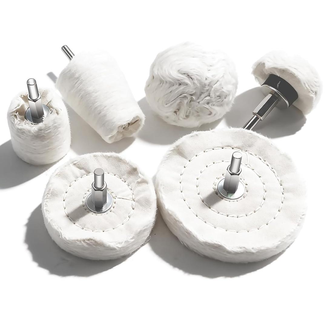 6 PCS Buffing Wheel for Drill, Multi-Specification Aluminum Wheel Polishing Kit,Buffing Pads for Buffing & Polishing Metal, Wood, Ceramic, Stainless Steel, and Glass