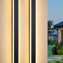 2 Pack 47.2inch Modern Outdoor Wall Sconce, 3000K/4500K/6000K 3 Color Temperature LED Exterior Light Fixtures, Modern Long Porch Lights Wall Sconce for Garage, Doorway, Porch, Patio