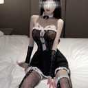 Women's Cat Cosplay Outfit Costume Roleplay Lingerie Set (S)