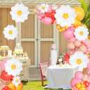 168Pcs Daisy Balloon Arch Garland Kit, Mothers Day Pastel Pink Orange Yellow Confetti Daisy Flower Balloons for Two Groovy One Birthday Floral Boho Girl Baby Shower Wedding Hippie Party Decorations
