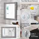 AAZZKANG Wood Framed Mirror Rectangular Rustic Wall Mirrors Decorative Large 20"x16" for Farmhouse Bathroom Living Room Bedroom Grey