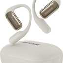 BUGANI Open Ear Headphones, Bluetooth 5.2 Open Ear Earbuds with Microphone, ENC Clear Talk, Immersive Stereo Sound, Fast Charging, 32H Playtime, Waterproof, White