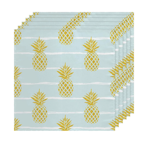 Pineapple Stripe Fruit Cloth Napkins Dinner Table Napkins Washable Reusable Napkin for Party Wedding Cloth Napkins Pack Of 7