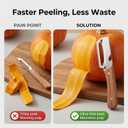 2 x Multifunctional Premium Vegetable Peeler with Wooden Handle, Stainless Steel Blade & Bottle Opener, Non-Slip Kitchen Tool for Fruit, Apple, Potato, Pumpkin, Papaya, Zucchini (1pc)