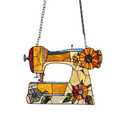 Sewing Machine Acrylic Suncatcher with Floral Design Stained Glass Effect Window Hanging Ornament Gifts for Sewing Lover and Quilter Valentines Day Decoration Gifts for Girlfriend Wife Women Teacher