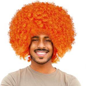 Joy Join Unisex Short Fluffy Afro Funny Wigs for Halloween,Holiday Party Clown Costume