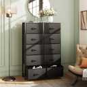 WLIVE Tall Dressers for Bedroom with 10 Drawers, Chest of Drawers, Dresser for Closet, Living Room, Hallway, Entryway, Black