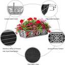 2 Pack 24 Inch Window Boxes Planter for Outdoor Plants Deck Railing Planters Box with Adjustable Brackets for Porch Fence Balcony Hanging Flower Baskets with Non-Woven Fabric Liner for Garden Decor