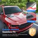2PCS Hood Air Vent Trim Covers Compatible with 2019-2025 Dodge Ram 1500 Bonnet Air Vent Glossy Carbon Fiber (No TRX RHO) Engine Hood Kit Replacement for 2019-2025 Dodge Ram 1500 Accessories