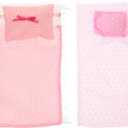 Garneck 2 Sets Mini Dollhouse Bedding Set with Pink Bed Sheets and Pillows - Realistic Cotton Doll Bedding Accessories for Miniature Doll House Bedroom Decor