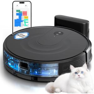 Robot Vacuum and Mop Combo, LiDAR Navigation with Ultra Slim Design, Smart Mapping Robotic Vacuum Cleaner, 9000Pa Suction, Customizable Cleaning for Pet Hair, Carpets, and Hard Floors