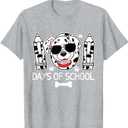 100 Days Smarter Dalmatian Dog 100 Days of School Kids Boys T-Shirt, Size L
