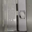 Wireless Keyboard and Mouse Combo - Full Size Slim Thin Wireless Keyboard Mouse with Numeric Keypad 2.4G Stable Connection Adjustable DPI (White & Silver)