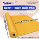 SMART&CASUAL 36" x 1,500" (125') Orange Kraft Craft Paper Roll for Gift Wrapping Bulletin Board Bouquet Flower Art Packing Parcel Table Covering 80GSM 55LB (Orange, 36" x 125')
