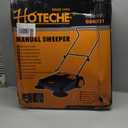 Hoteche 28-Inch Walk Behind Outdoor Manual Push Floor Sweeper, 4-Gallon Capacity, 30200 ft/h Sweeping Efficiency, Lightweight Non-Electric Sweeper for Driveways, Patios, and Warehouses