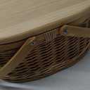 Picnic Basket Wicker Picnic Basket Cooler with Portable Picnic Wine Table and Swing Handle for Beach, Camping, Park, Outdoor Party (Size : S)