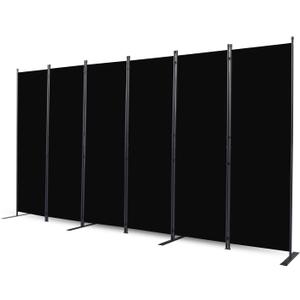 CHOSENM Room Divider, 6 Panel Folding Privacy Screens with Wider Support Feet, 6 Ft Portable Room Partition for Room Separator, 132" W X 71" H, Black