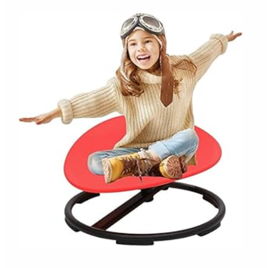 makarci Spinning Chair for Autistic Kids - Kids Sensory Chair, Sit and Spin Toys for Toddlers, Autism Sensory Products for Body Coordination & Balance, Sensory Play(Red)