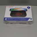 Timex Bedside Wireless Charging Dual Alarm Clock, with Large LED Display, Dimmer, Snooze bar and Battery Backup (TW300)- Perfect for Bedside Tables
