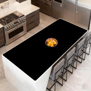 84''x24'' Extra Large Silicone Mat for Kitchen Counter, Heat Resistant Countertop Protector, Non-Slip Waterproof Kitchen Island Mat, Easy to Clean, Black